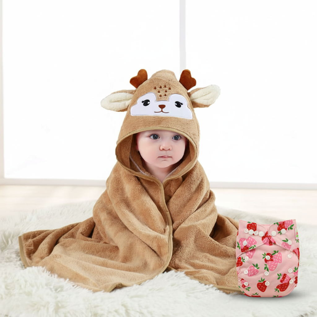 Badtijd bundel met realistische wasbare luier