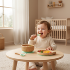 Bamboe Eetset met baby - lichtgroen