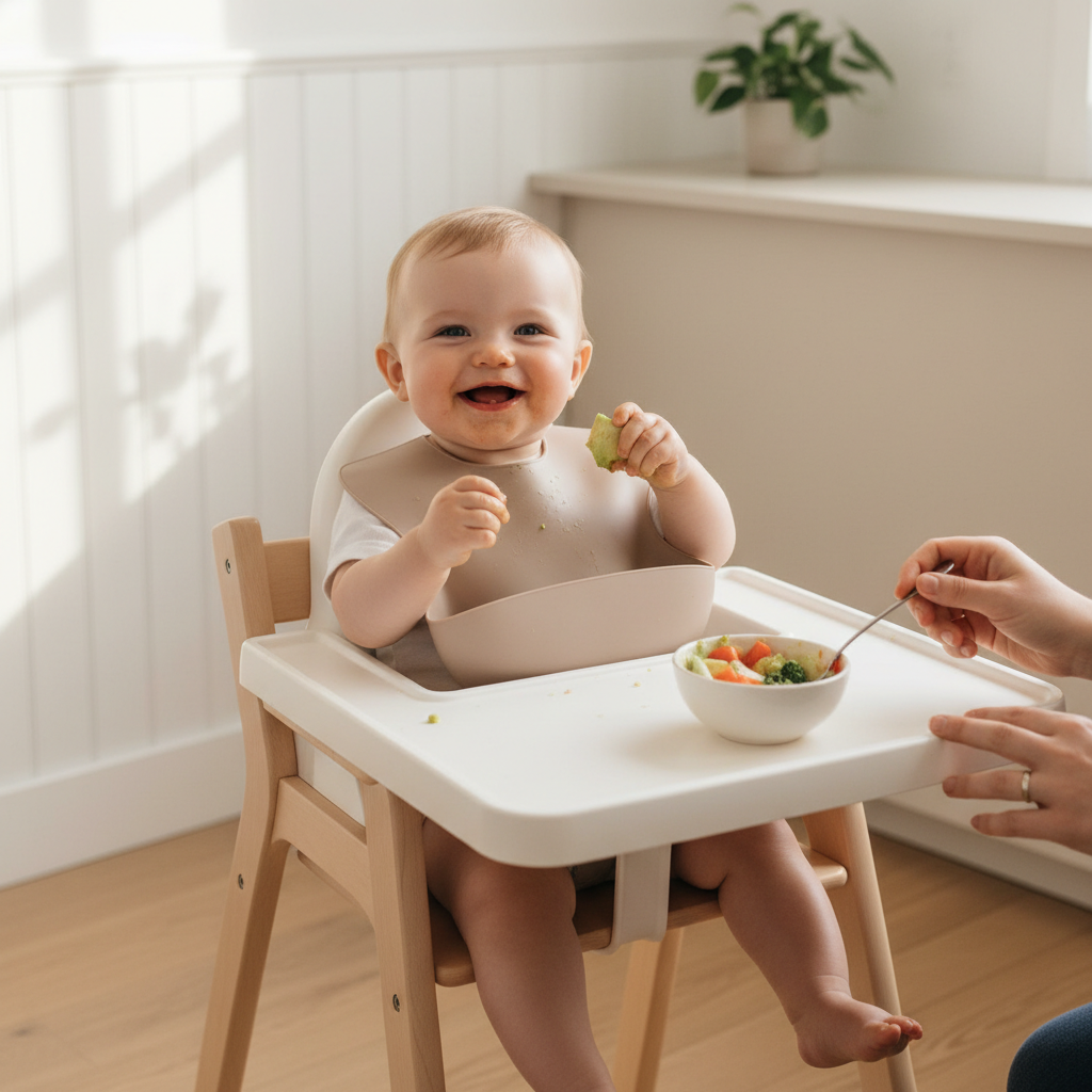 Lifestyle foto slabbetje met opvangbakje